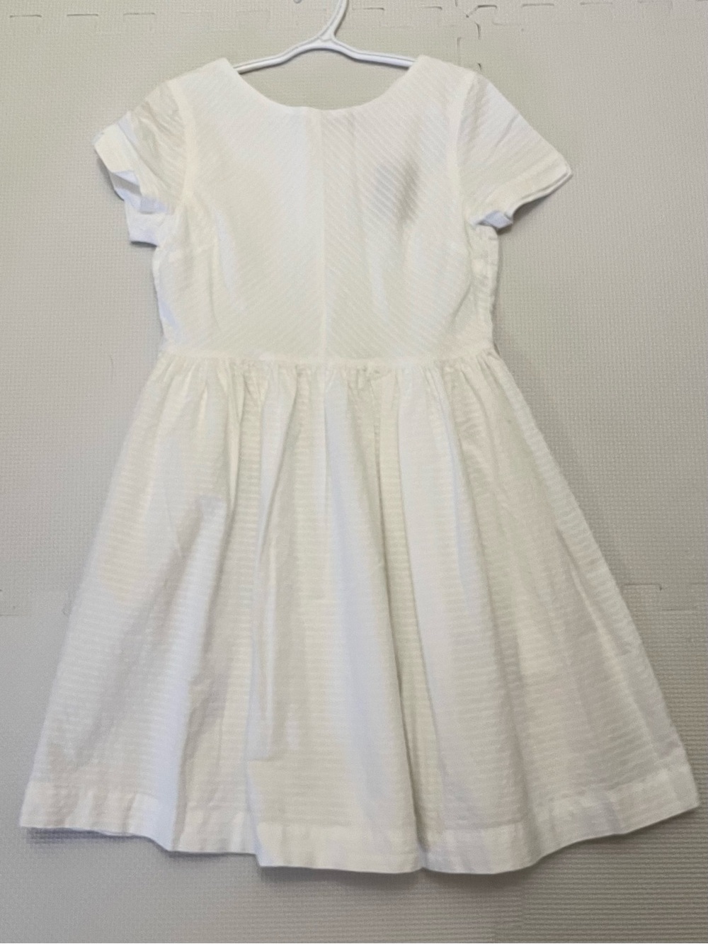 Okaïdi White Cotton Occasion Dress Short Sleeve Girls Size 12Y